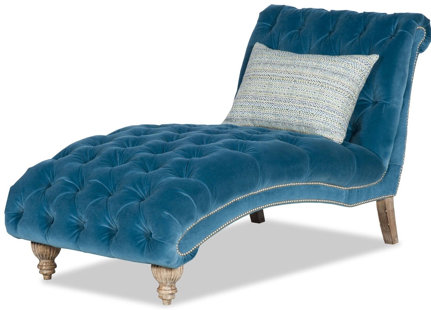 Peacock Blue Chaise Lounge Within Current Velvet Chaise Lounges (Photo 10 of 15)
