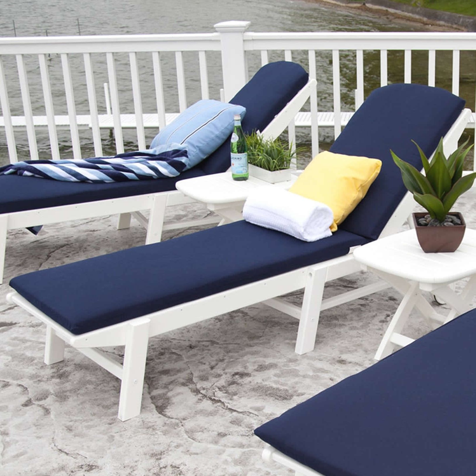 Polywood Chaise Lounges Pertaining To Famous Polywood Nautical Chaise Lounge Cushions (Photo 1 of 15)