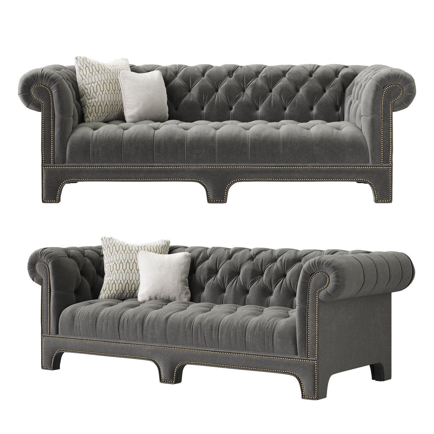 Popular Claudette Sofa – Mitchell Gold Bob Williams 3d Model Max Fbx Intended For Mitchell Gold Sofas (Photo 1 of 15)