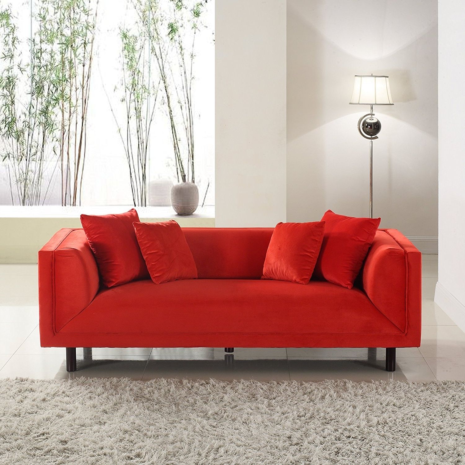 Popular Modern 3 Seater Sofas For Amazon: Mid Century Classic Velvet 3 Seater Sofa – Black, Grey (View 15 of 15)