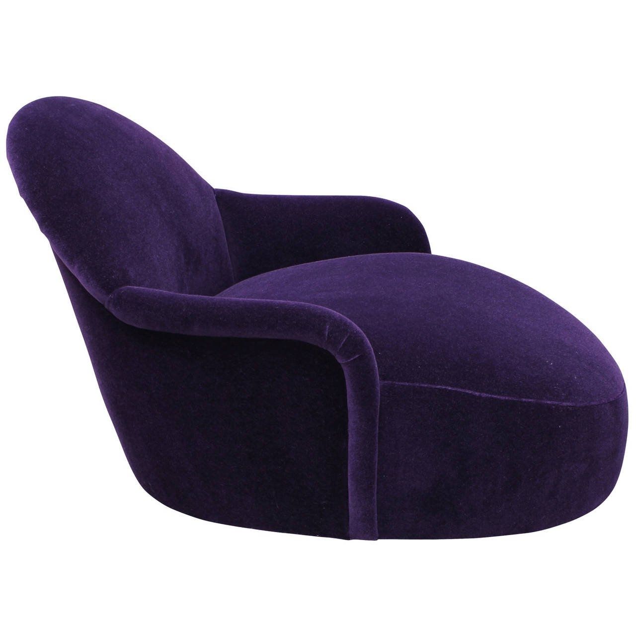 Popular Purple Chaise Lounges With Incredible Milo Baughman Swivel Chaise In Purple Mohair Velvet At (View 10 of 15)