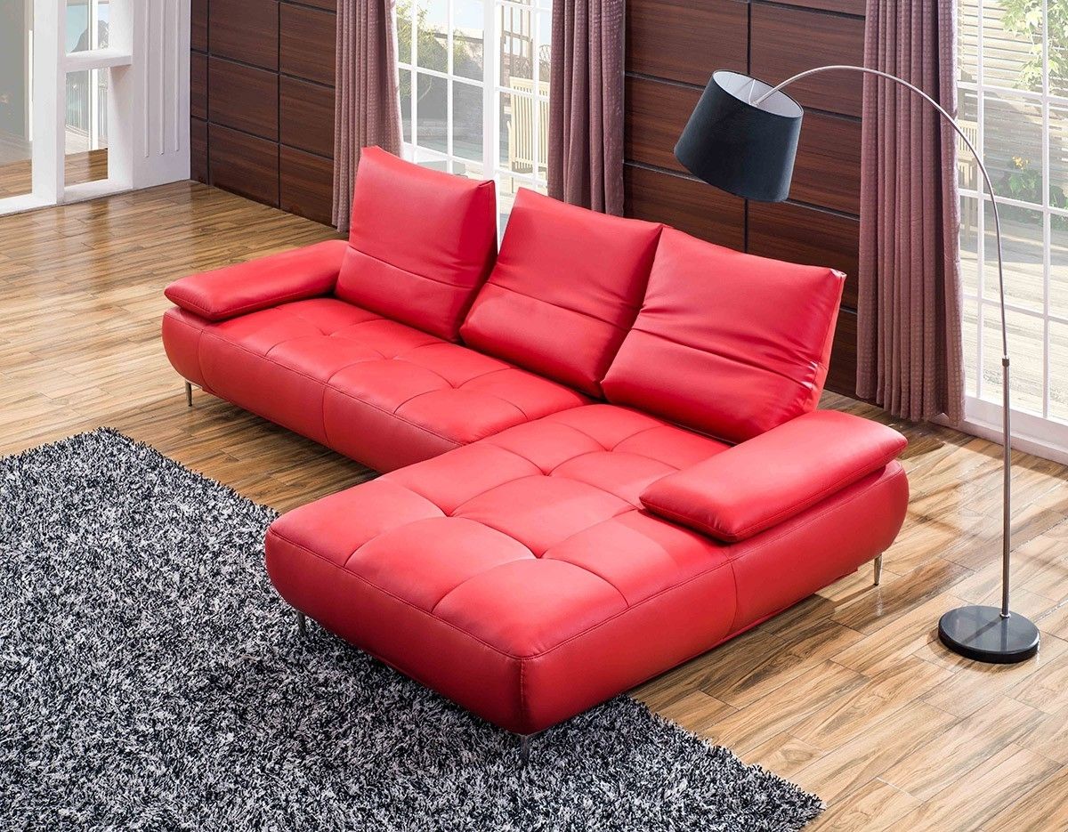 Popular Sofa : Red Leather Couches Contemporary Sofa Sectional Small With Small Red Leather Sectional Sofas (View 1 of 15)