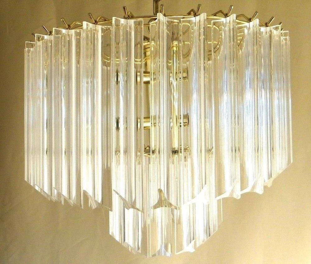 Popular Vintage Mid Century Modern Lucite Acrylic Chandelier 2 Tier Wedding Inside Acrylic Chandeliers (View 15 of 15)
