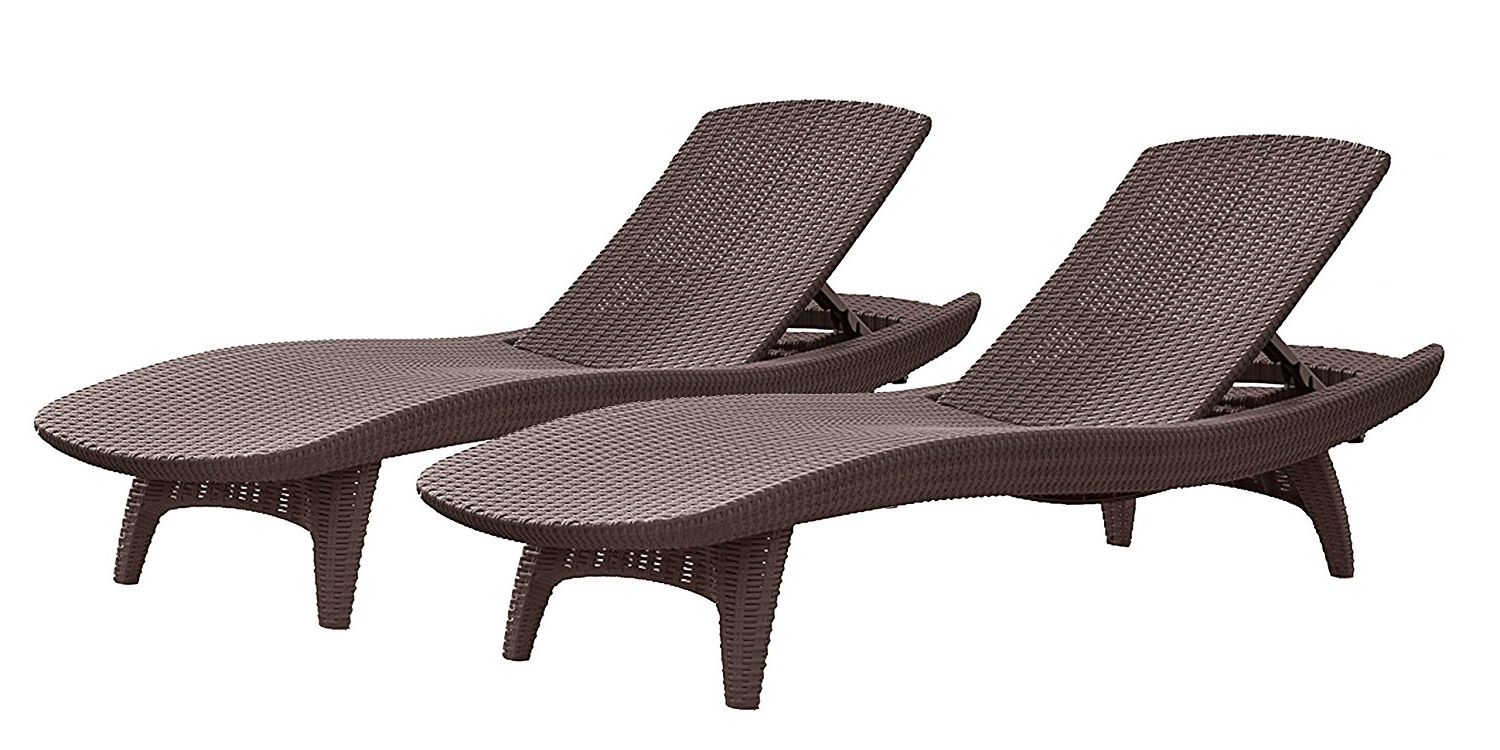 Preferred Chaise Lounge Chairs For Outdoor Within Amazon : Keter Pacific 2 Pack All Weather Adjustable Outdoor (View 14 of 15)
