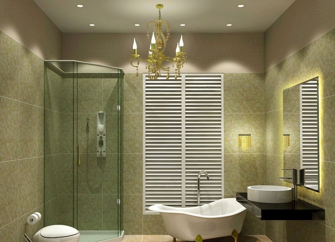 Recent Bathroom: Bathroom Hanging Lights Ideas With Luxury Gold Chandelier For Bathroom Lighting Chandeliers (View 12 of 15)