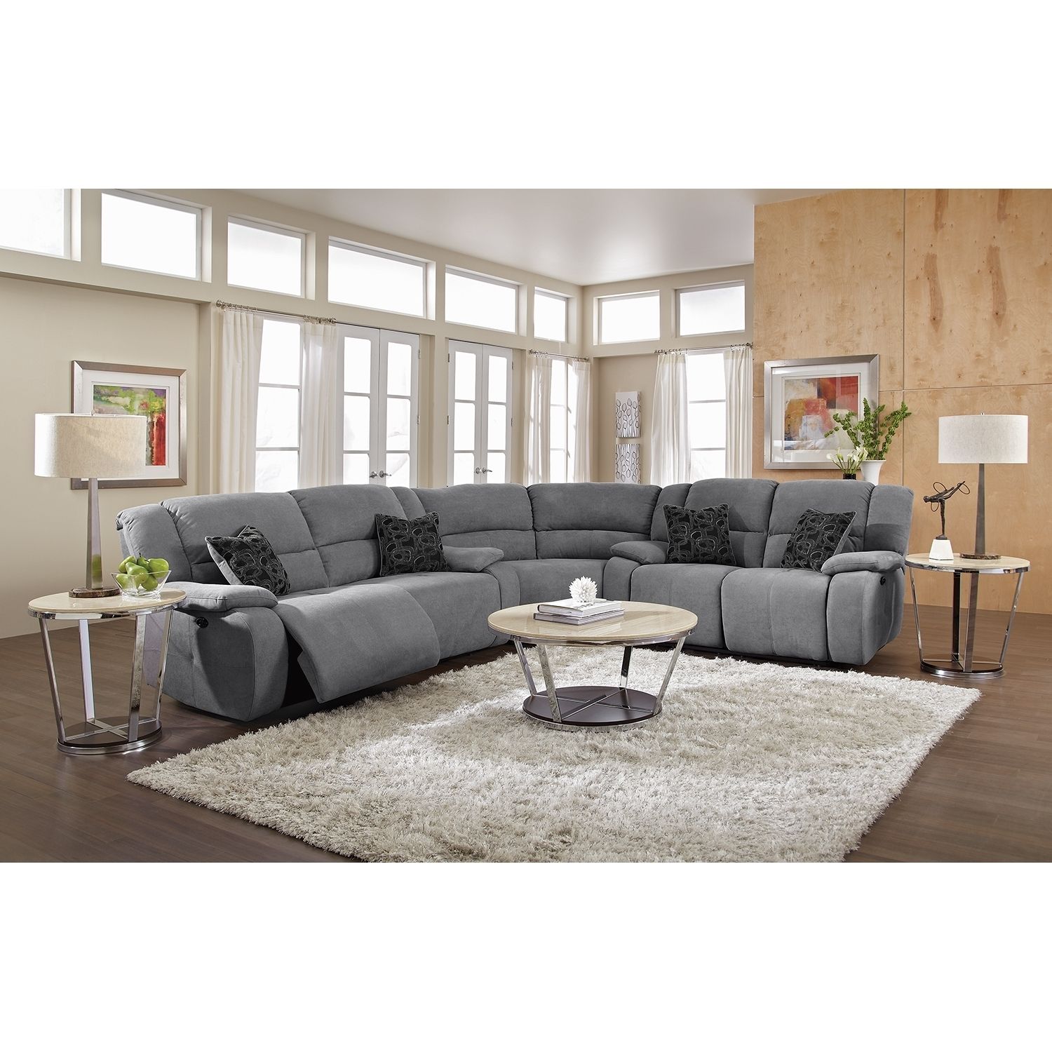 Reclining Sectional Leather Sectional Grey Sectional Sectionals Inside Newest Grey Chaise Sectionals (View 8 of 15)