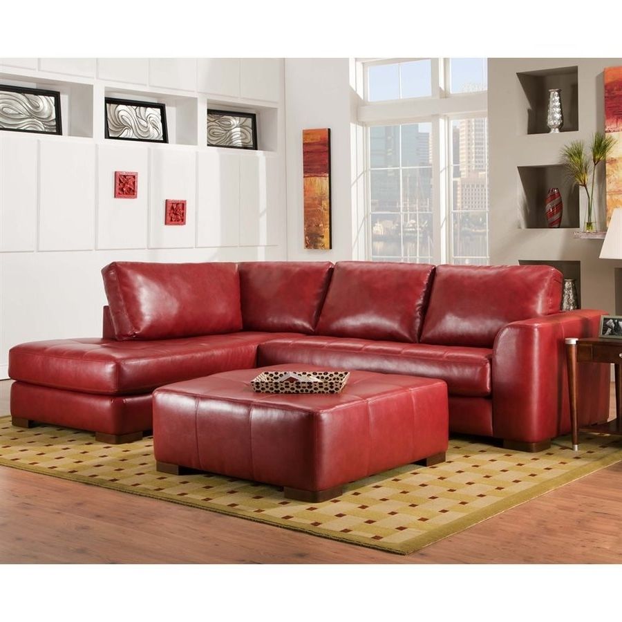 Red Faux Leather Sectionals Throughout Most Current Shop Chelsea Home Salem Casual Como Bold Red Faux Leather (View 1 of 15)
