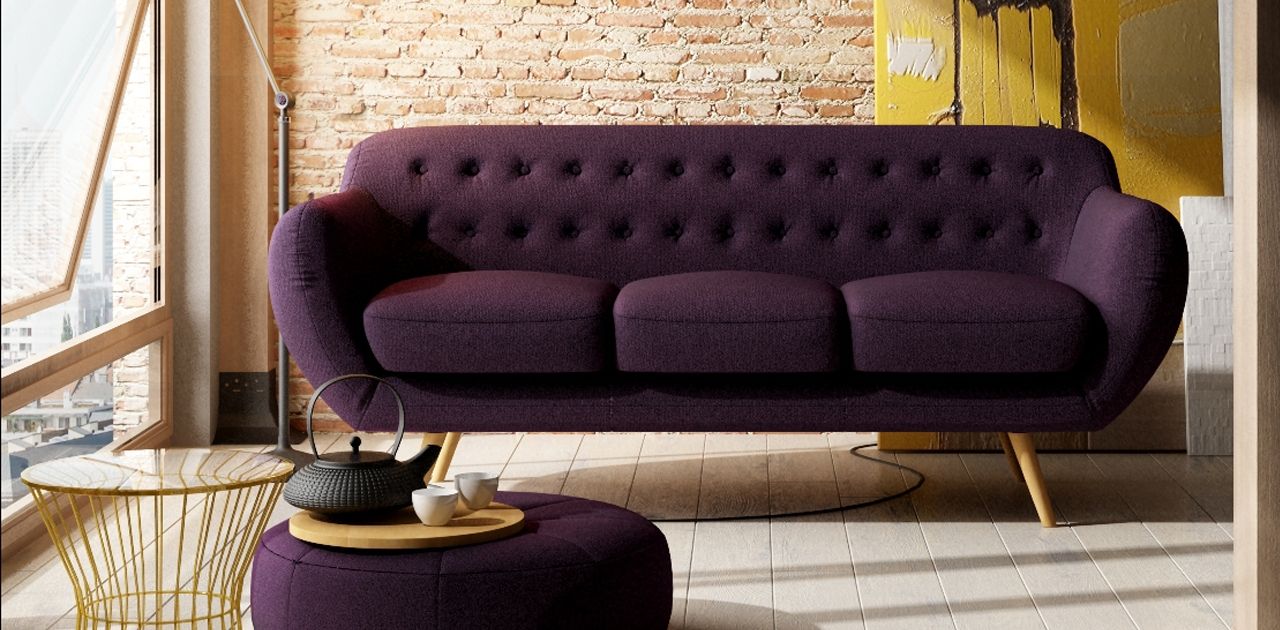 Retro Sofas Pertaining To Widely Used Anatol 3 Seater Retro Sofa – Fabric Sofas (View 9 of 15)