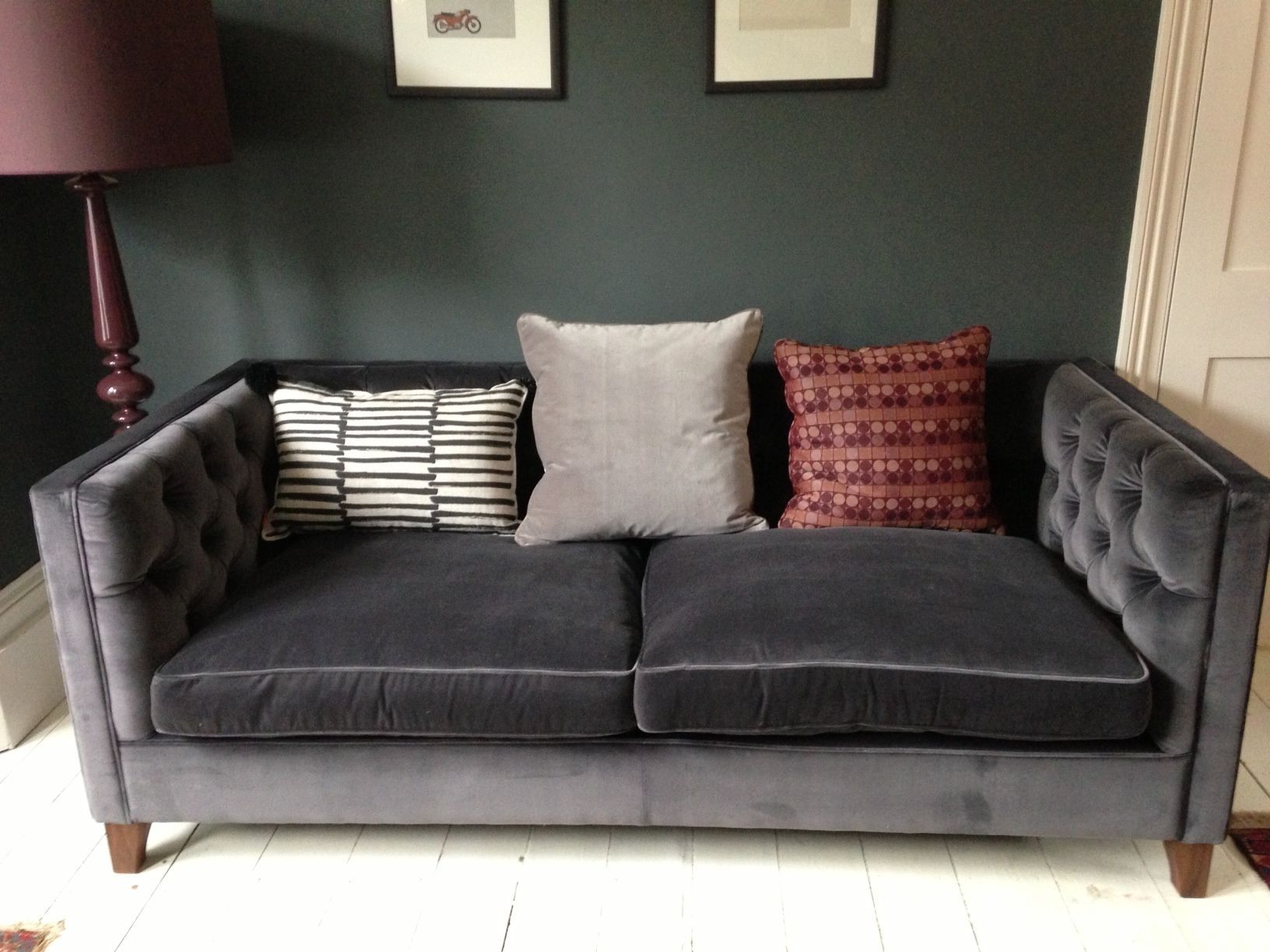 Scarborough Sectional Sofas Regarding Recent Grey Velvet Sofa (Photo 10 of 15)