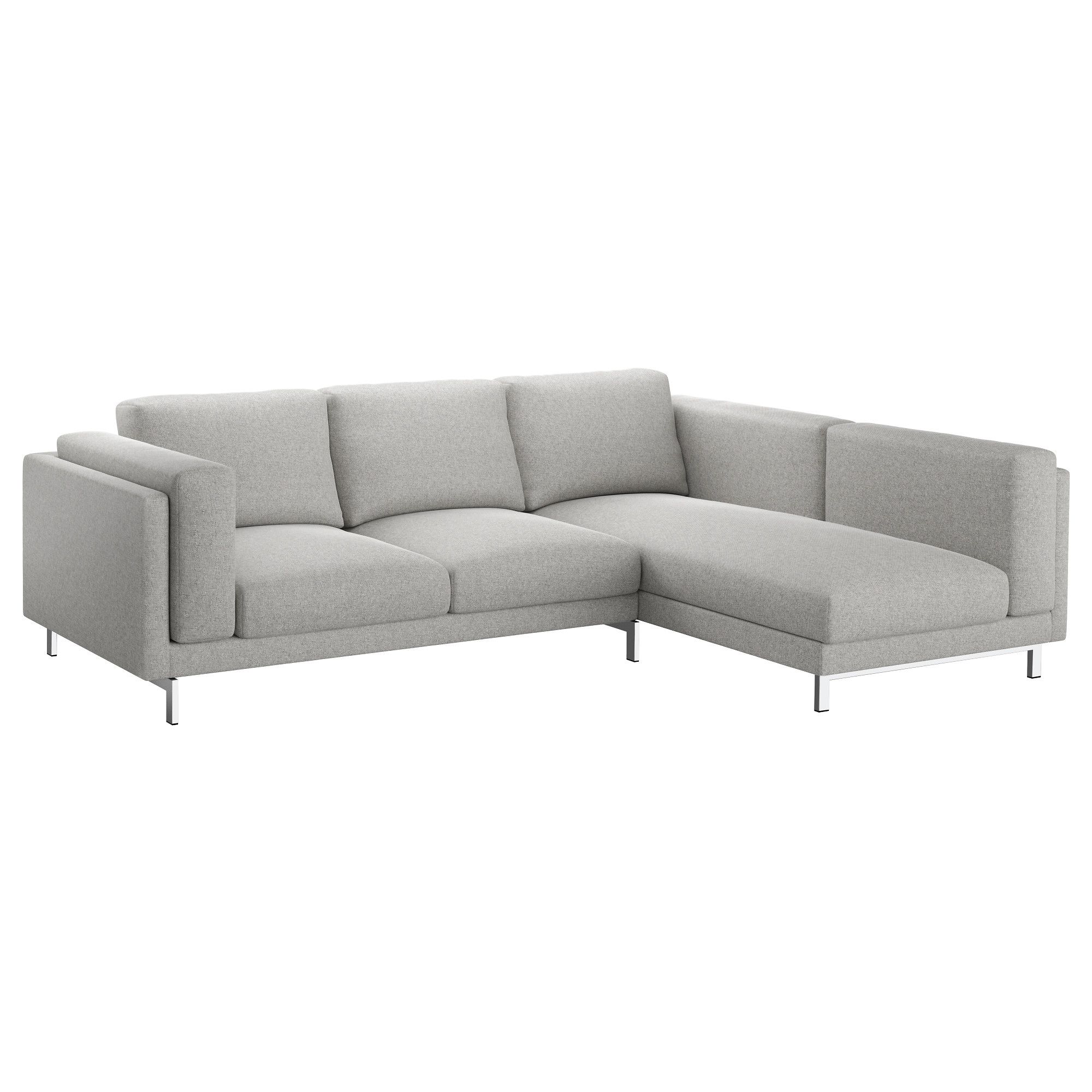 Sectional Sofas At Ikea Pertaining To Current Nockeby Sofa – With Chaise, Left/tallmyra White/black, Chrome (View 1 of 15)