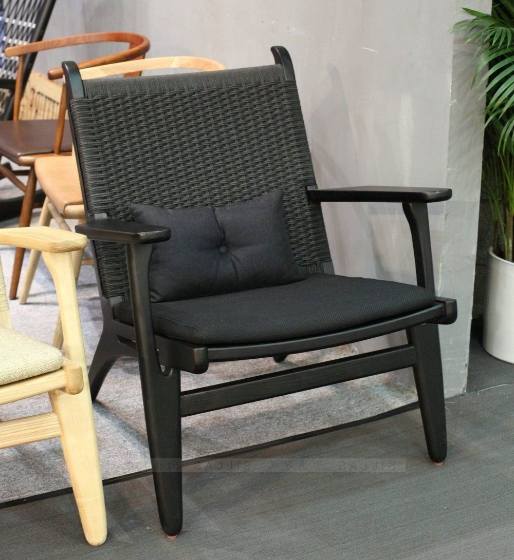 Single Sofa Chairs Regarding Famous Nordic Single Sofa Chair Wood Logs Braided Rope Lounge Chair (Photo 6 of 15)