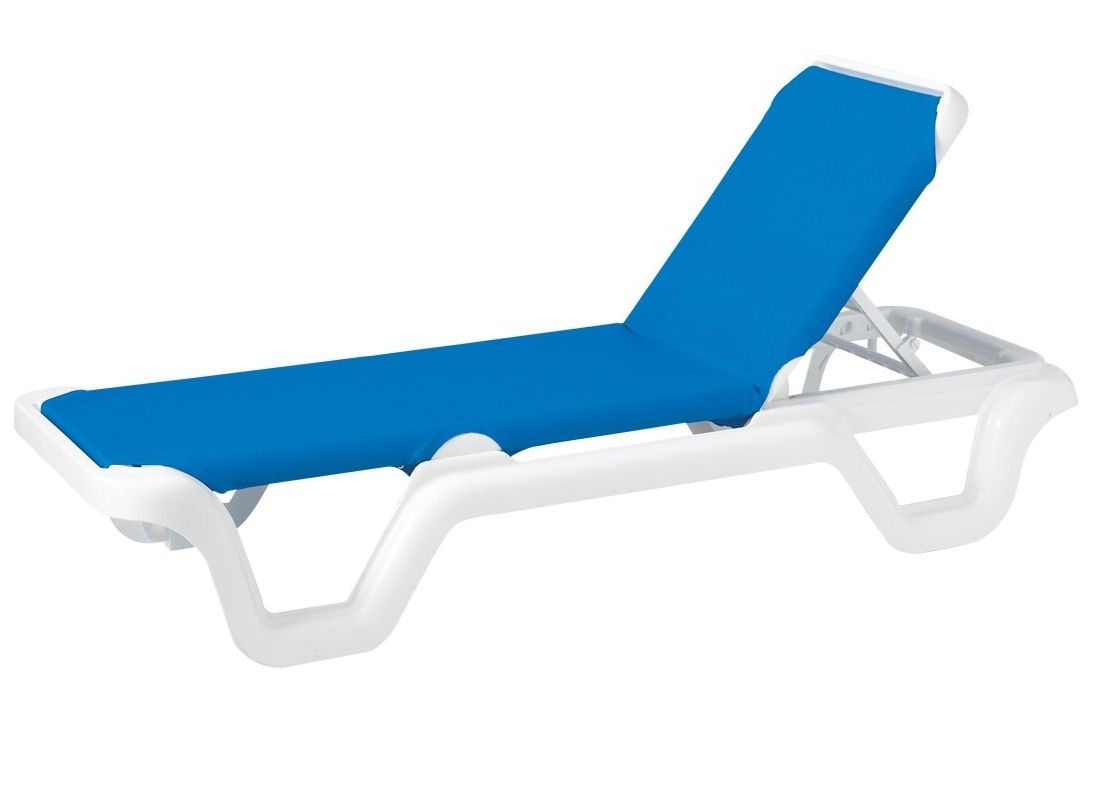Sling Chaise Lounges With Regard To Favorite Adjustable Sling Chaise Lounge Blue (View 14 of 15)