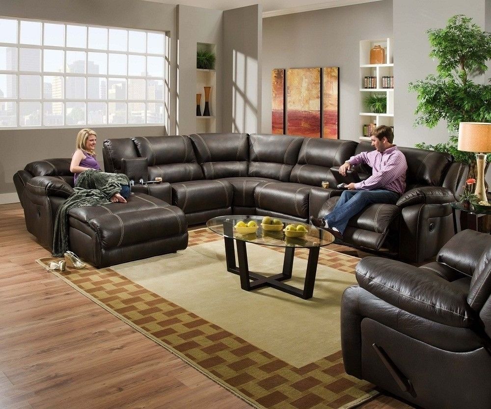 Small Leather Sectionals With Chaise Inside Newest Blackjack Simmons Brown Leather Sectional Sofa Chaise Lounge (Photo 14 of 15)