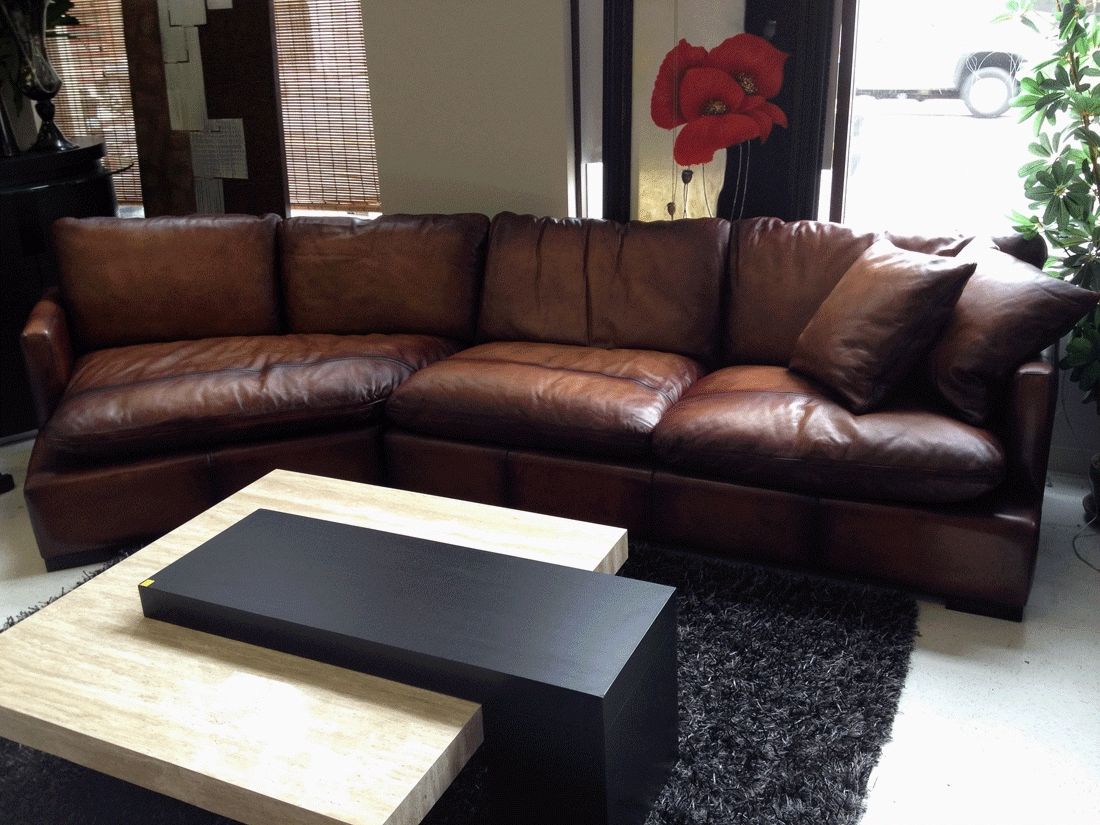 Small Sectionals With Chaise Regarding Favorite Emejing Brown Leather Sectional With Chaise Photos – Liltigertoo (Photo 13 of 15)