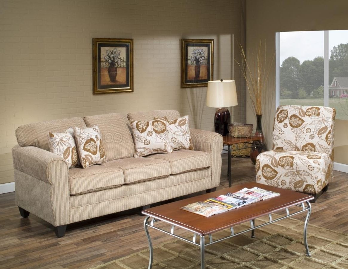 Sofa And Accent Chair Sets Throughout Best And Newest Beige Fabric Modern Sofa And Accent Chair Set W/options (View 1 of 15)