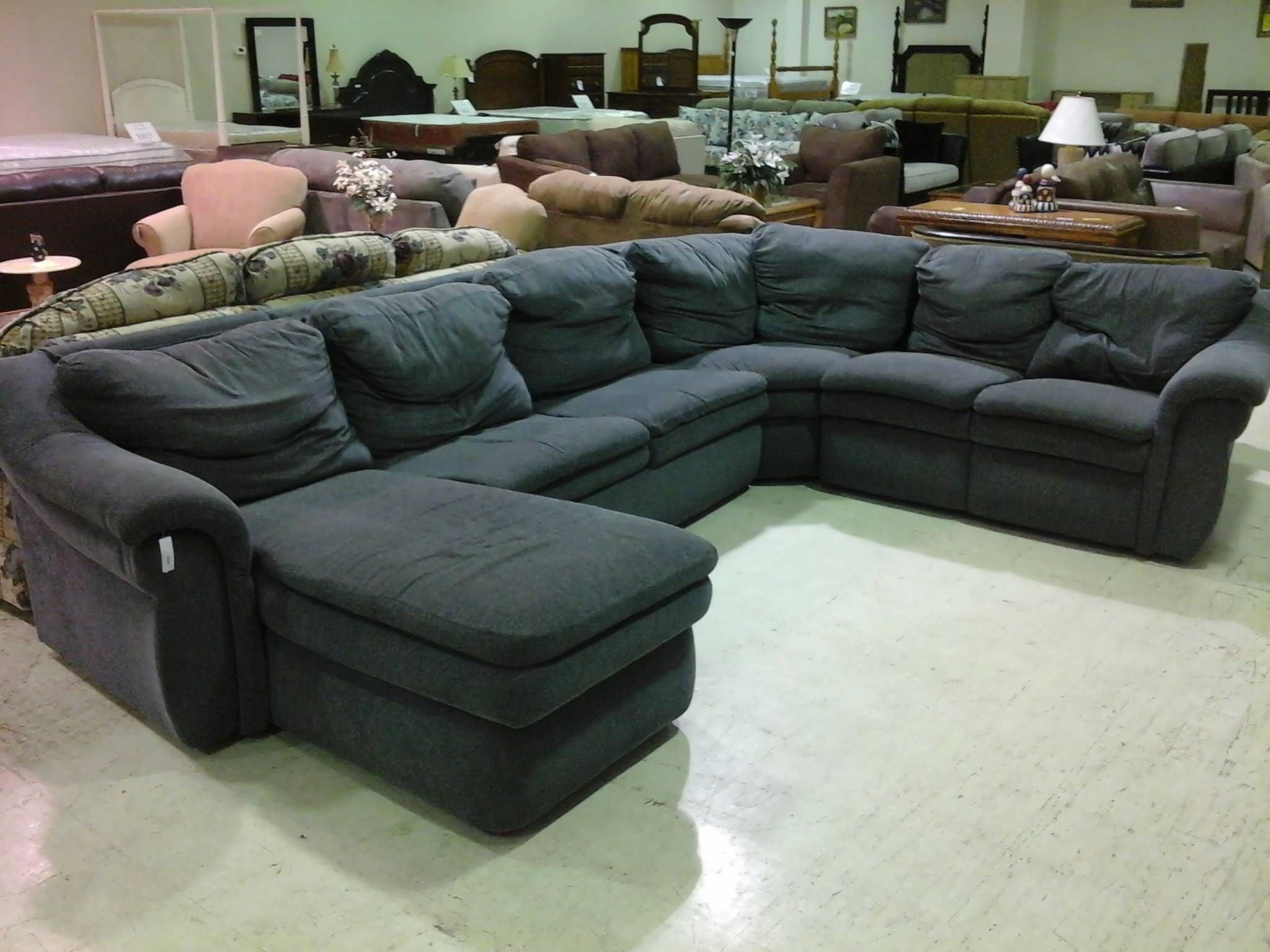 Sofa : Black Leather Couch With Chaise Black Suede Sectional Cheap Pertaining To Trendy Black Sectionals With Chaise (Photo 4 of 15)