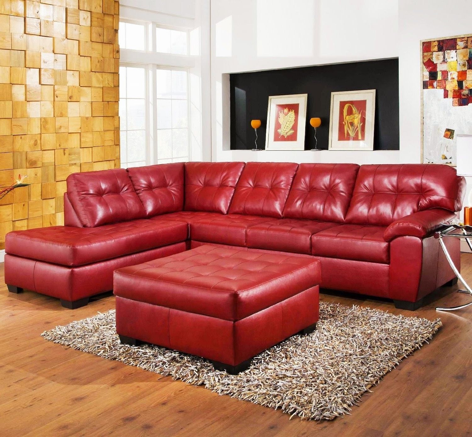 Sofa : Red Leather Sectional Sofa Clearance Sofa Style Dog Bed Regarding Most Popular Red Leather Sectionals With Chaise (View 1 of 15)