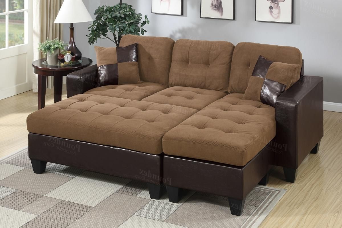 Sofas With Ottoman Inside Most Current Brown Leather Sectional Sofa And Ottoman – Steal A Sofa Furniture (Photo 1 of 15)