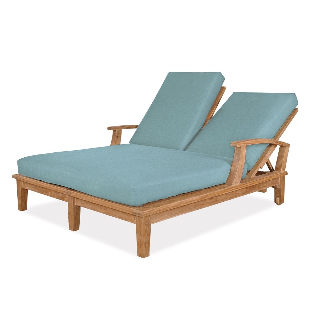 Teal Chaise Lounges Inside Most Up To Date Double Chaise Cushion Set Replacement (View 13 of 15)