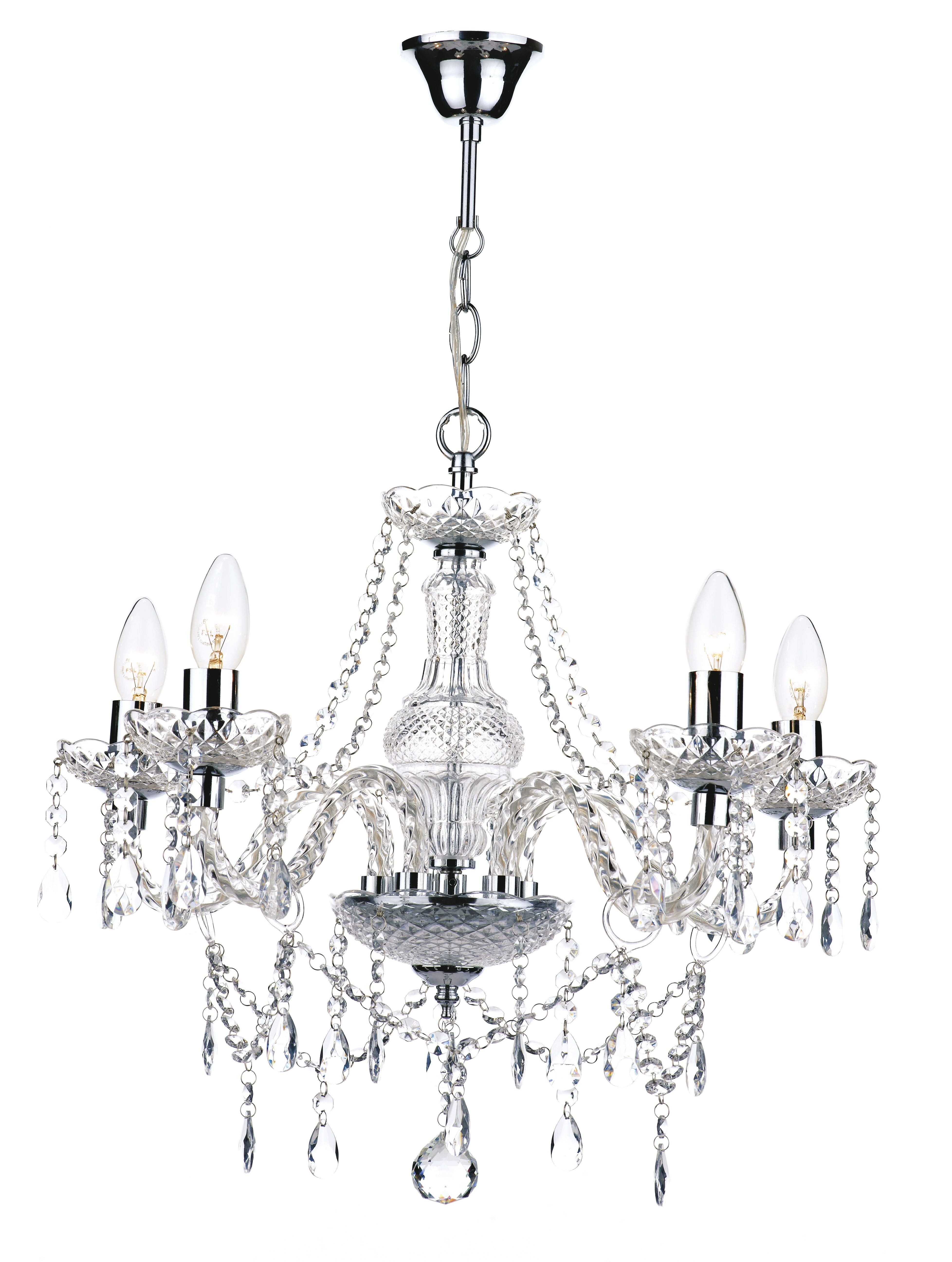 Thornhill Malone In 2017 Chrome And Glass Chandelier (View 1 of 15)