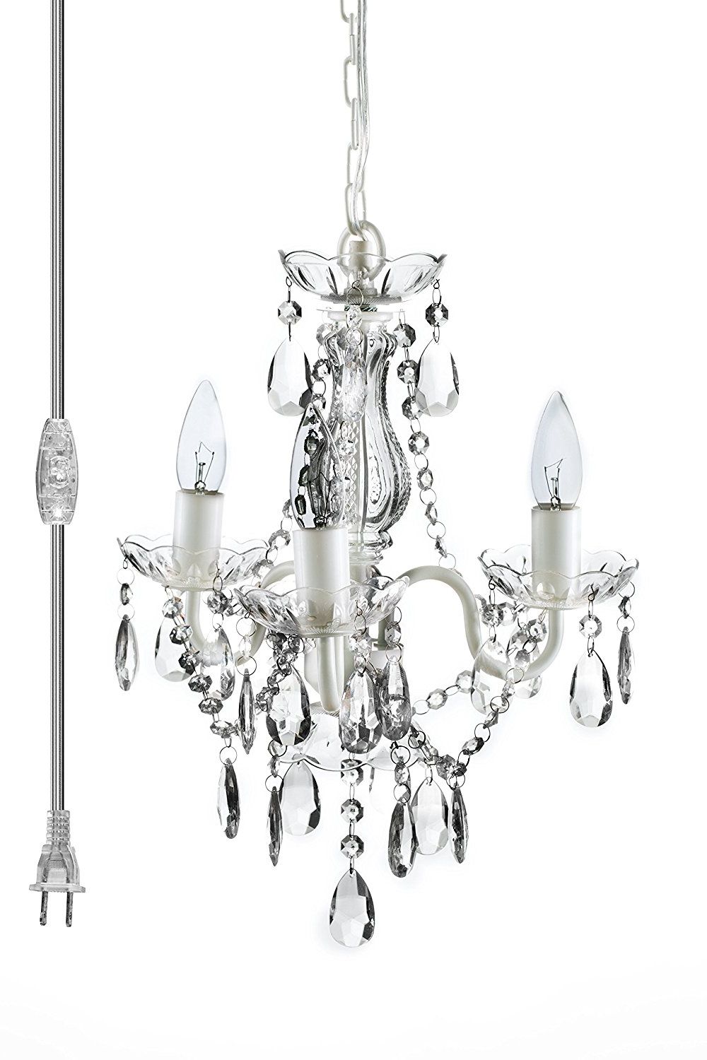 Trendy 3 Light Crystal Chandeliers With The Original Gypsy Color 3 Light Mini Plug In Crystal Chandelier For (Photo 1 of 15)