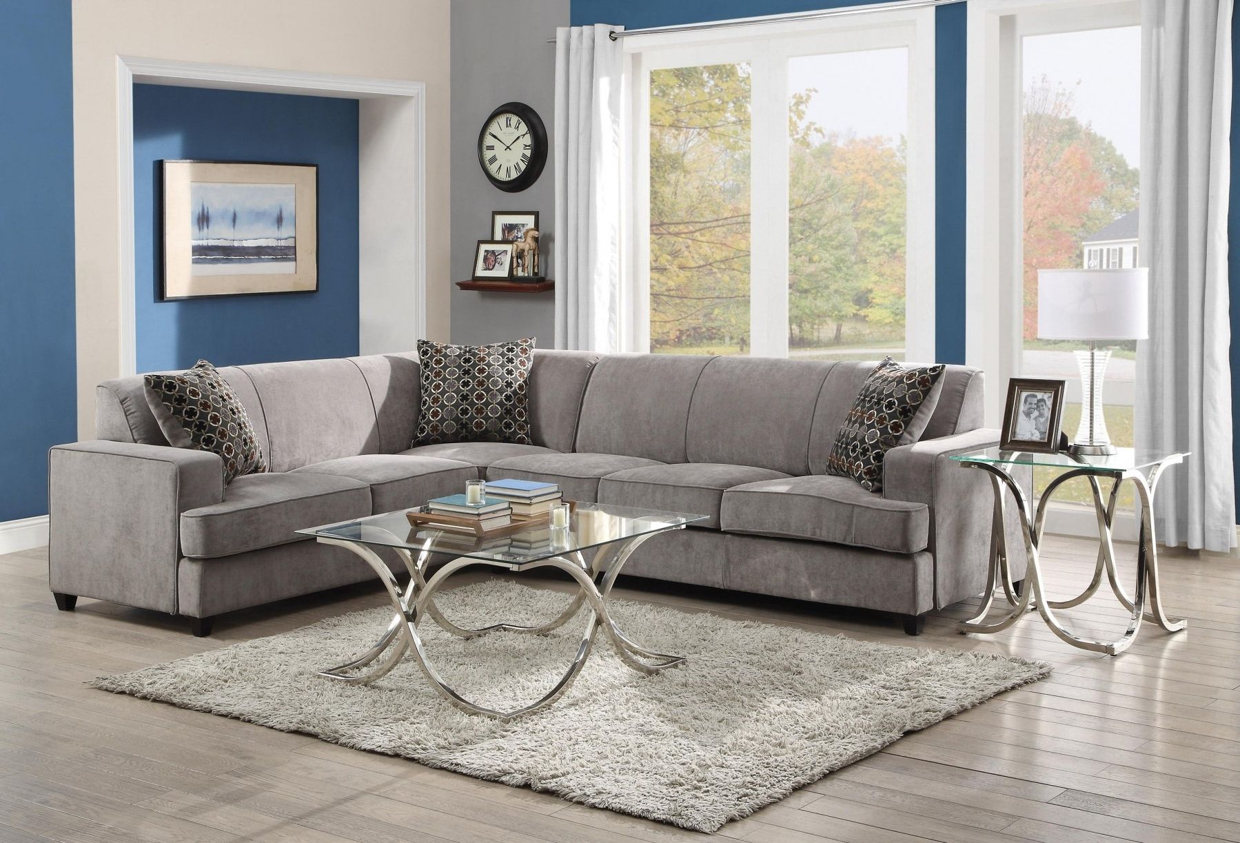 Trendy Long Sectional Sofas Plus Leather L Sofa Together With Designs Or With Regard To Velvet Sectional Sofas With Chaise (Photo 15 of 15)