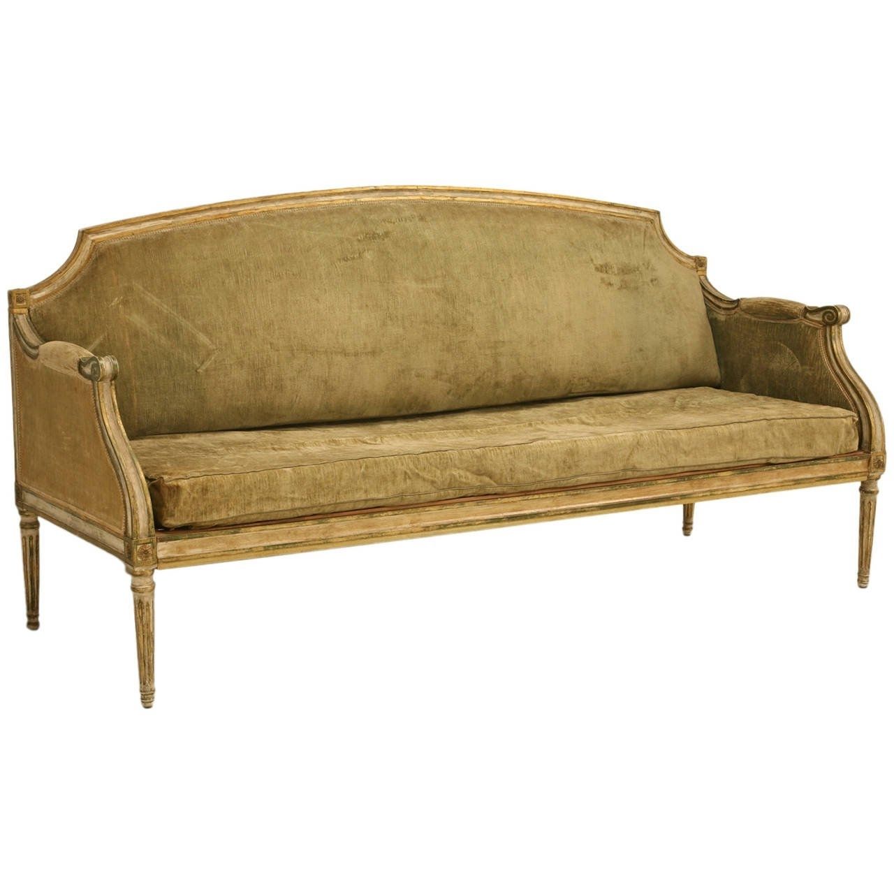 Trendy Xvi Style Antique Sofa In Incredible Original Paint At 1Stdibs Throughout Antique Sofas (View 3 of 15)