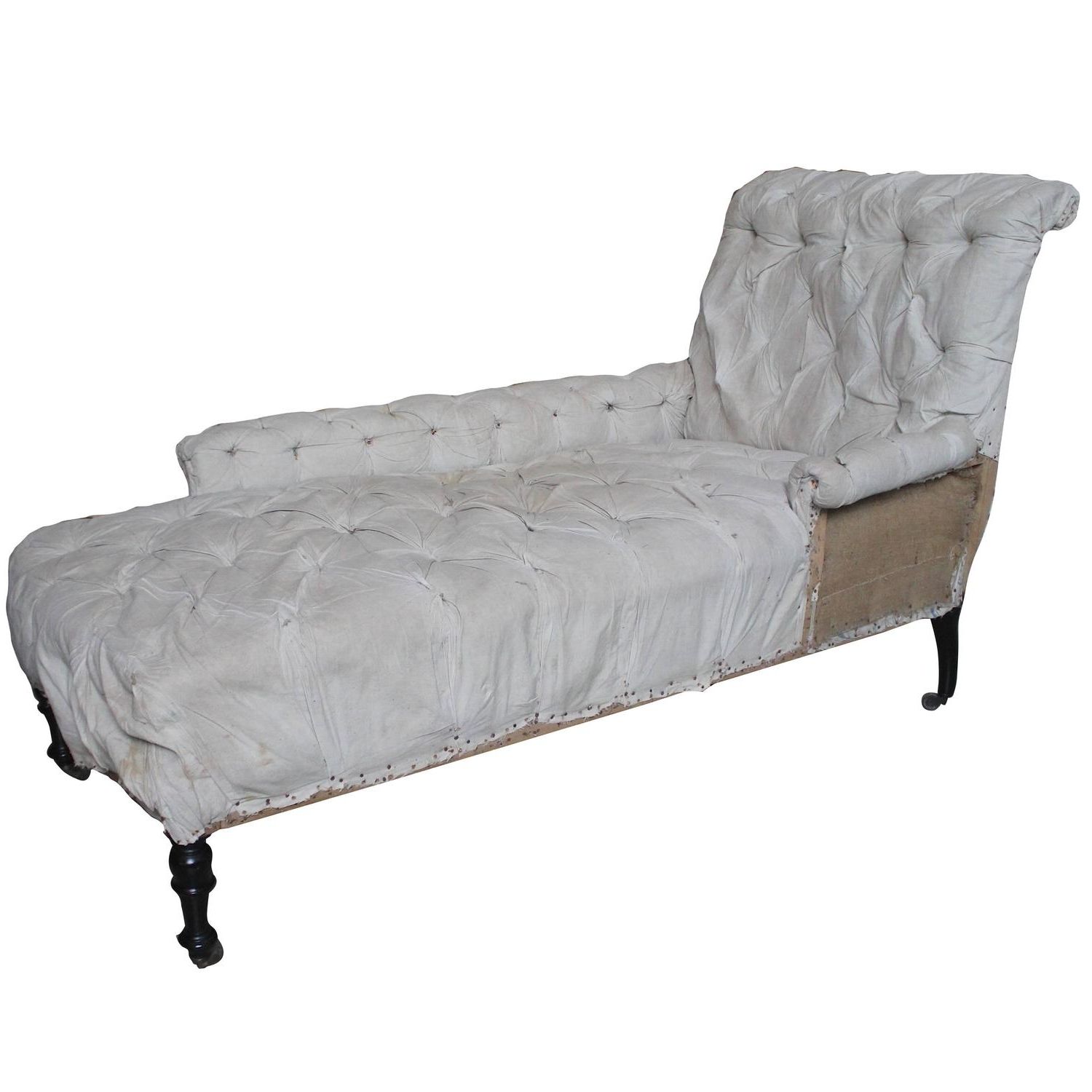 Tufted Chaise Lounges For Well Known French 19th Century Napoleon Iii Tufted Chaise Longue With One (View 6 of 15)