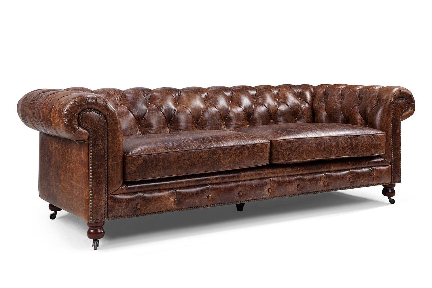 Tufted Leather Chesterfield Sofas Inside Popular Amazon: Kensington Chesterfield Tufted Sofarose & Moore (View 11 of 15)