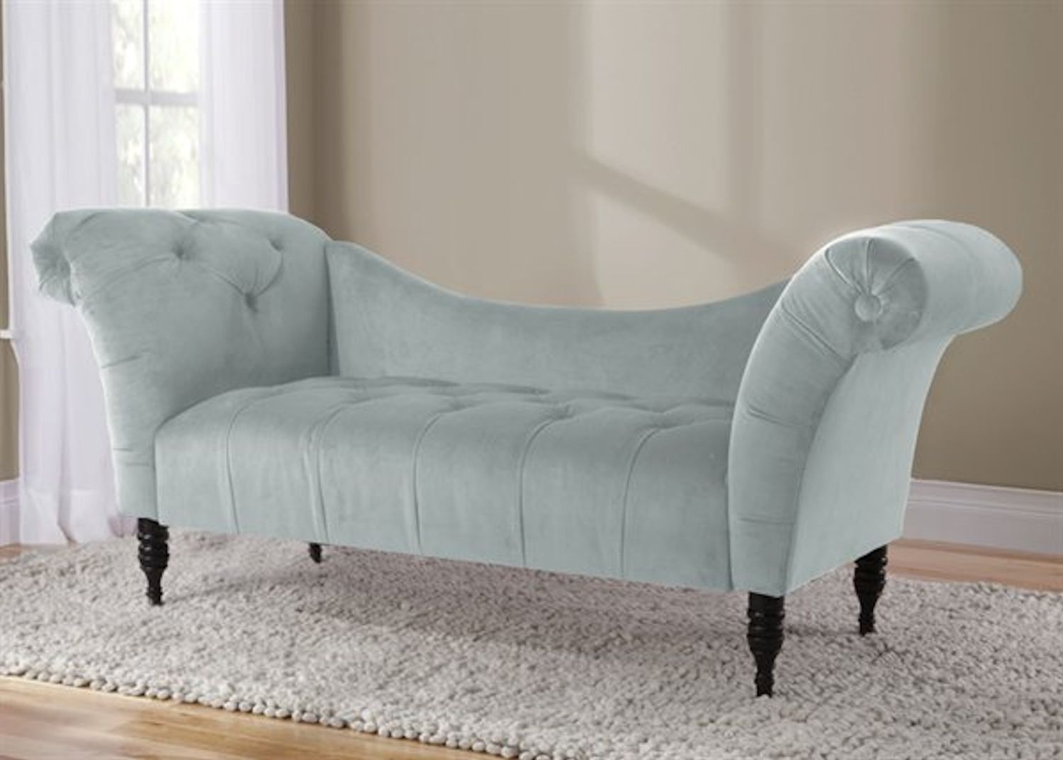 Velvet Tufted Chaise Lounge – Poolskyline Furniture – Home With Popular Skyline Chaise Lounges (Photo 2 of 15)