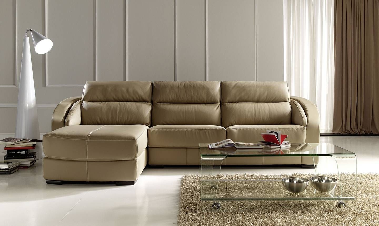 Virginia Sectional Sofas Inside Current Modern Style Apartment Size Leather Sectional Sofa And Exquisite (View 4 of 15)