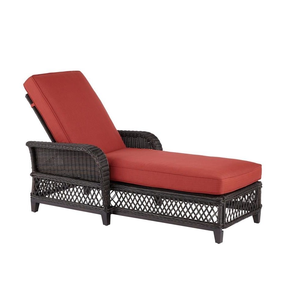 Well Known Hampton Bay Chaise Lounges Within Reclining – Patio Chairs – Patio Furniture – The Home Depot (Photo 9 of 15)