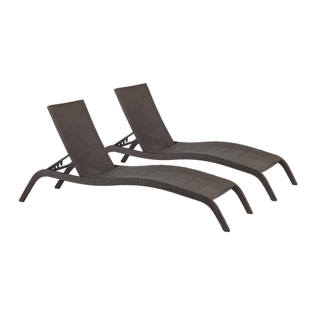 Well Known Hampton Bay Tacana Wicker Outdoor Chaise Lounge (2 Pack) Fbs80013 Inside Hampton Bay Chaise Lounges (View 13 of 15)