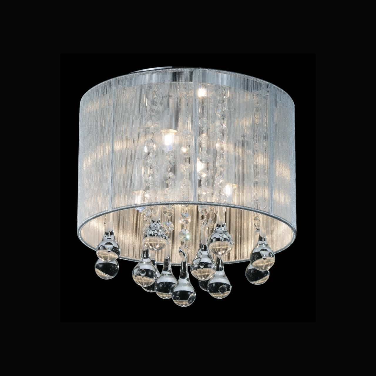 Well Liked Brizzo Lighting Stores. 10" Gocce Modern Crystal Round Flush Mount With Regard To 4 Light Crystal Chandeliers (Photo 10 of 15)