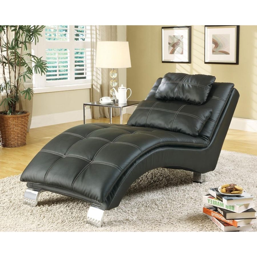 Well Liked Shop Coaster Fine Furniture Modern Black Vinyl Chaise Lounges At For Coaster Chaise Lounges (View 10 of 15)