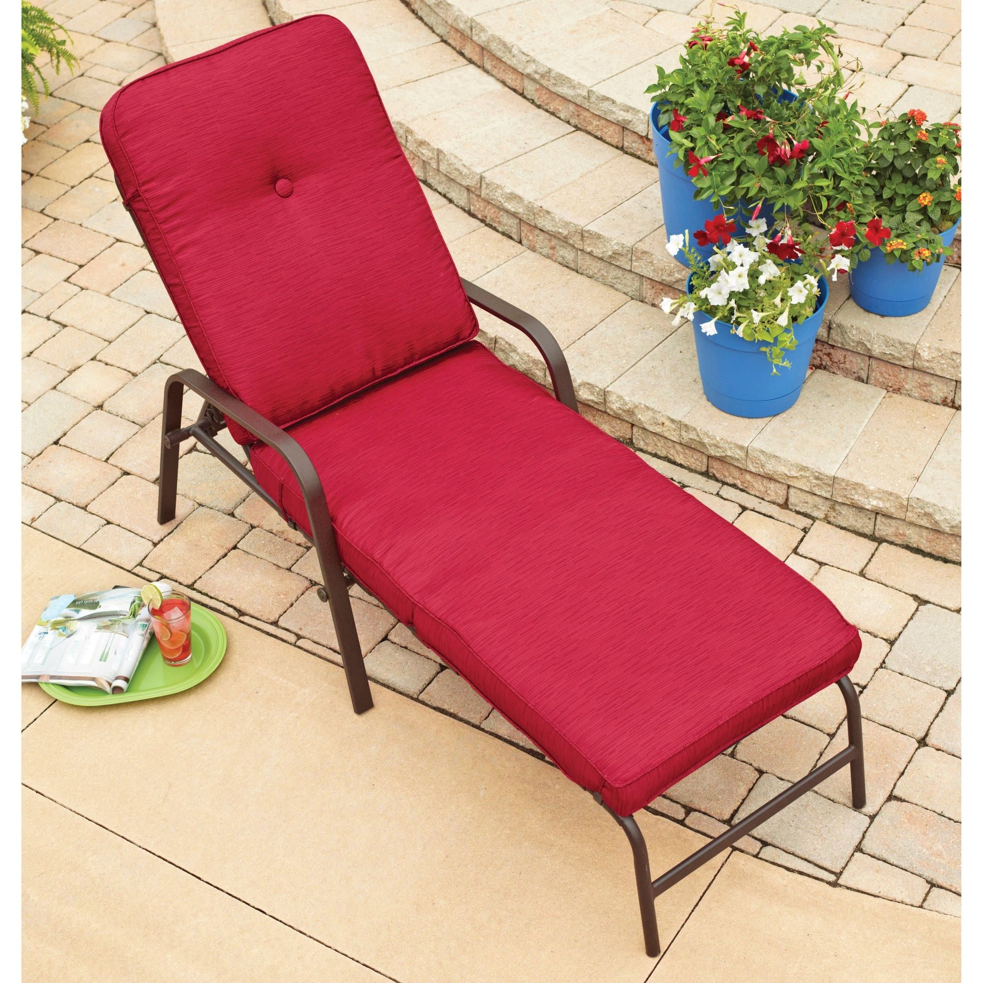 Well Liked Walmart Outdoor Chaise Lounges Regarding Mainstays Sand Dune Outdoor Chaise Lounges, Set Of 2 – Walmart (Photo 1 of 15)