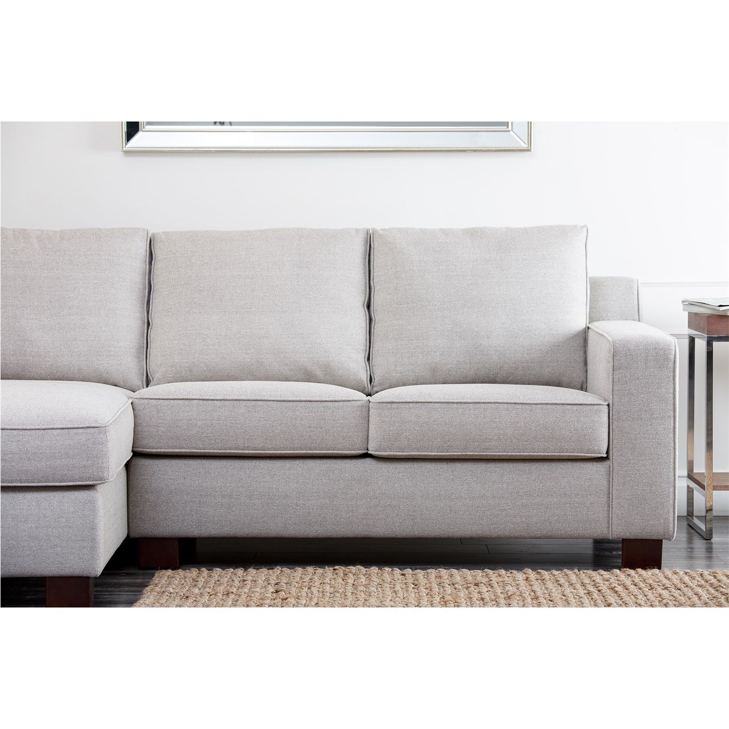 Widely Used Abbyson Living Rl 1321 Gry Regina Grey Fabric Sectional Sofa Inside Regina Sectional Sofas (Photo 1 of 15)