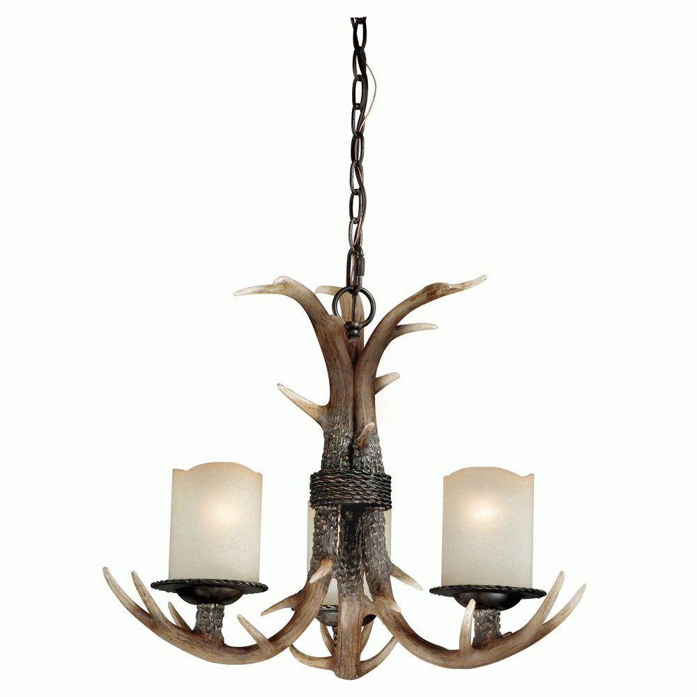 Widely Used Cast Antler Chandelier – 3 Light Inside Antler Chandeliers And Lighting (View 7 of 15)