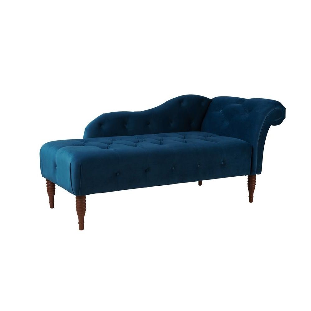 Widely Used Right Arm Chaise Lounges For Jennifer Taylor Satin Teal Right Arm Facing Samuel Chaise Lounge (View 10 of 15)