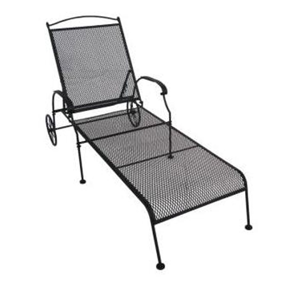 Wrought Iron Chaise Lounges With Current Shop Garden Treasures Hanover Mesh Seat Wrought Iron Patio Chaise (Photo 2 of 15)
