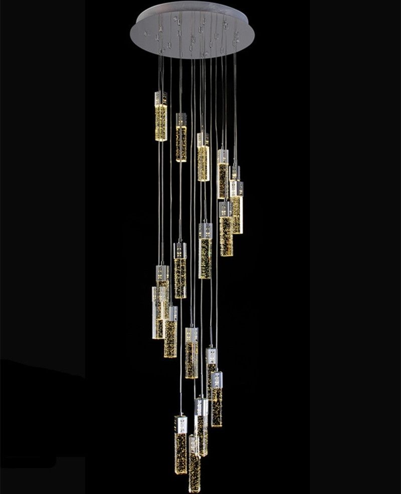 1.4 3.5m Hotel Hall Led Light Modern Stairwell Chandelier Bubble With Regard To Popular Modern Light Chandelier (Photo 9 of 15)
