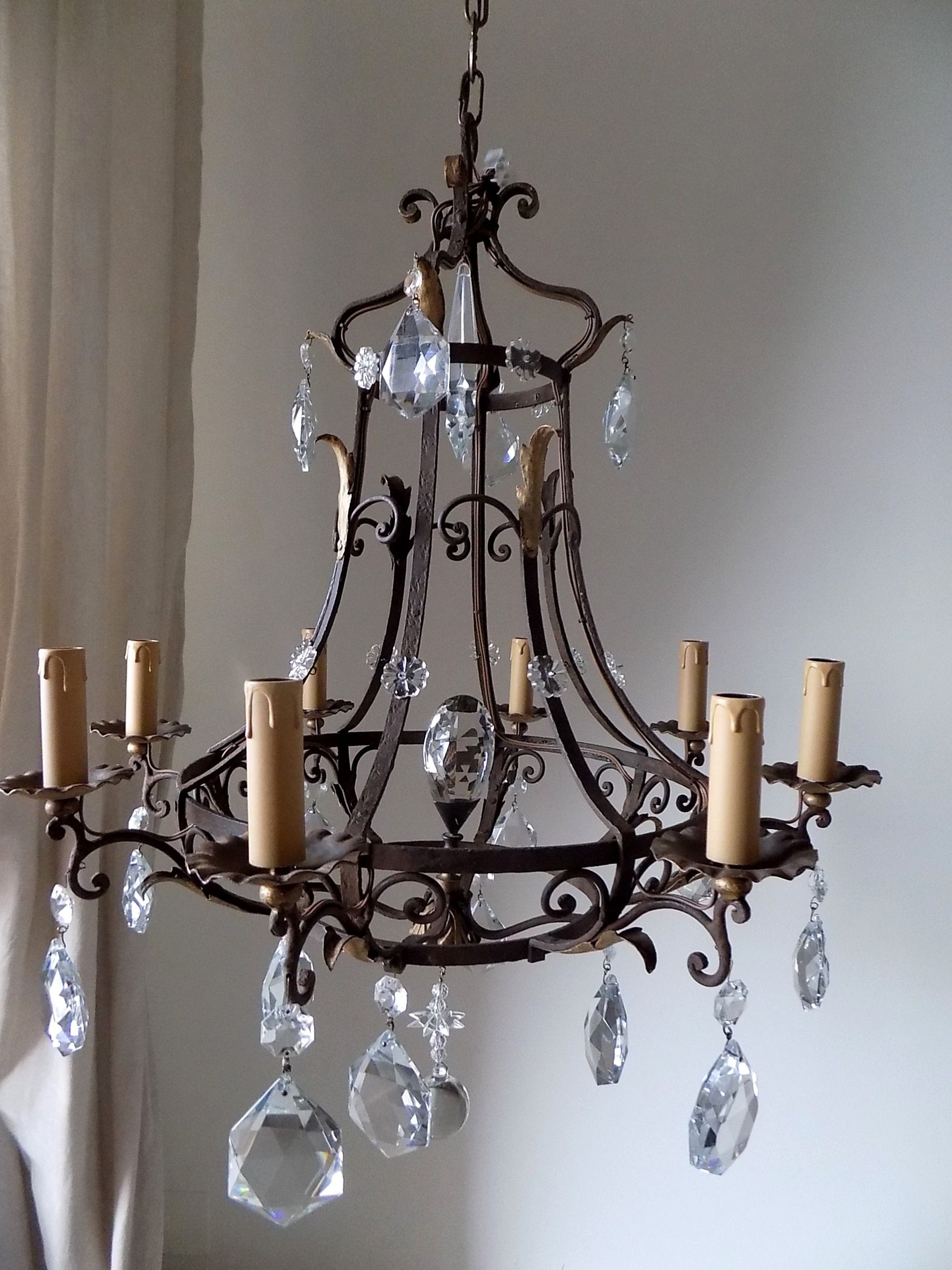 2017 Wrought Iron Chandelier Regarding Antique French Massive Hand Forged Wrought Iron Chandelier – Lorella Dia (Photo 1 of 15)