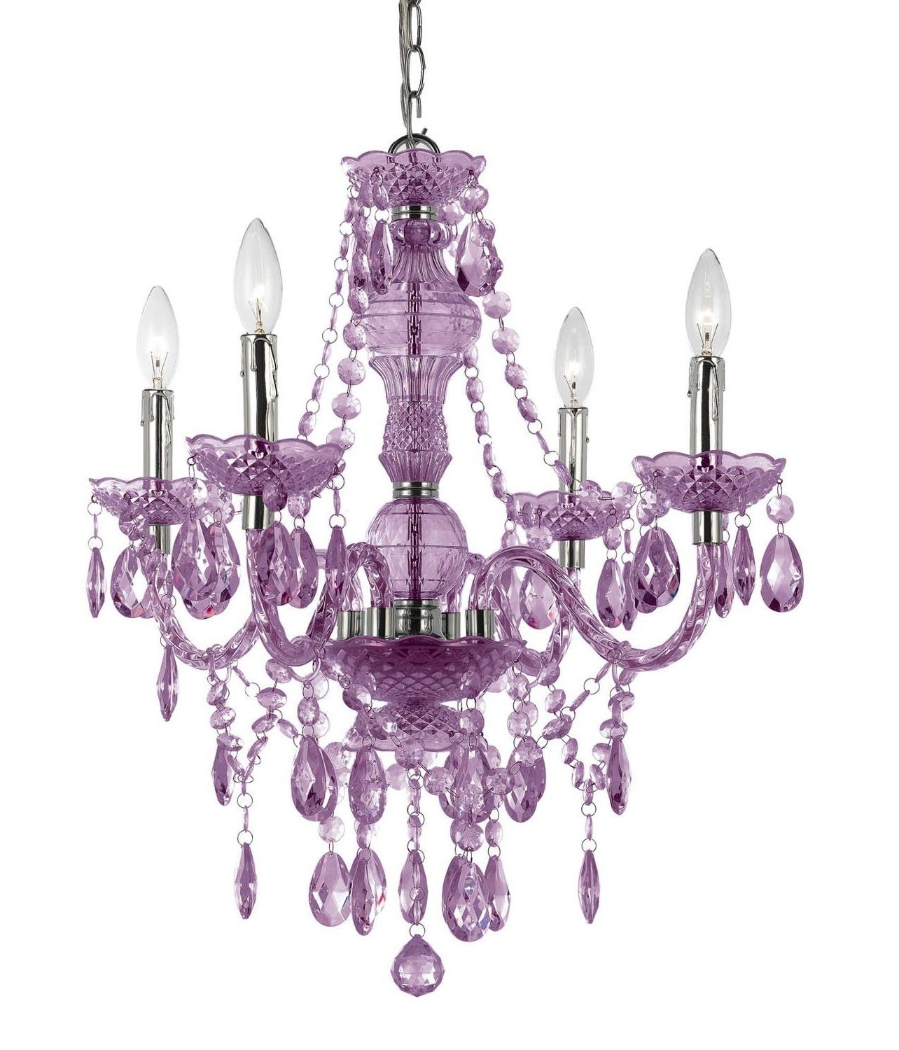 Af Lighting 8353 4H Naples Four Light Mini Chandelier  Light Purple Pertaining To Best And Newest Purple Crystal Chandelier Lighting (View 15 of 15)