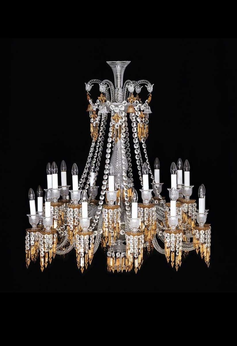 Baccarat Crystal, Zenith Charleston 24 Light Crystal Chandelier, Short With Regard To Most Recently Released Short Chandelier (View 4 of 15)