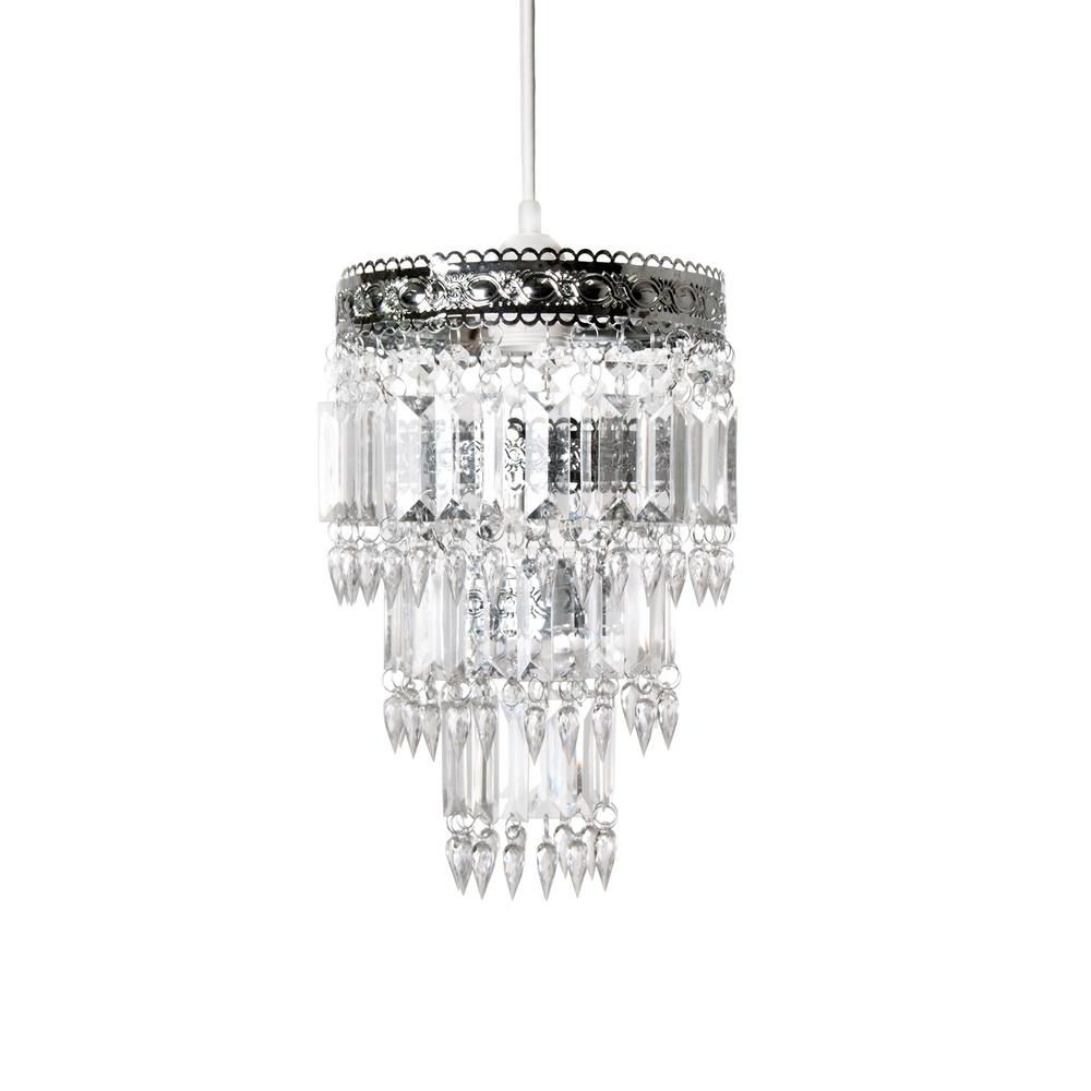 Best And Newest Tadpoles 8 In. X 12 In. 1 Light Faux Crystal & Chrome Pendant Inside Faux Crystal Chandeliers (Photo 3 of 15)