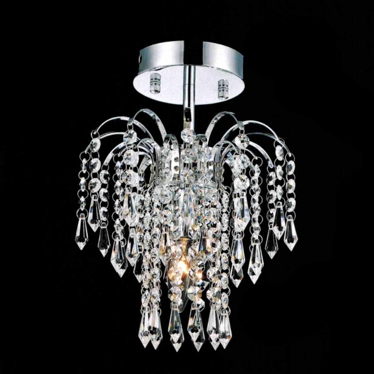 Brizzo Lighting Stores. 9" Fountain Crystal Semi Flush Mount Small Intended For 2018 Small Chandeliers (Photo 14 of 15)