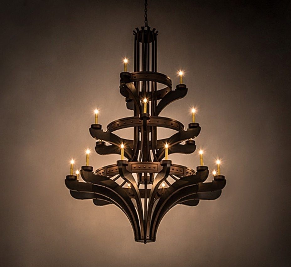 Castilla 21 Lt Extra Large Wood And Iron Chandelier (View 4 of 15)
