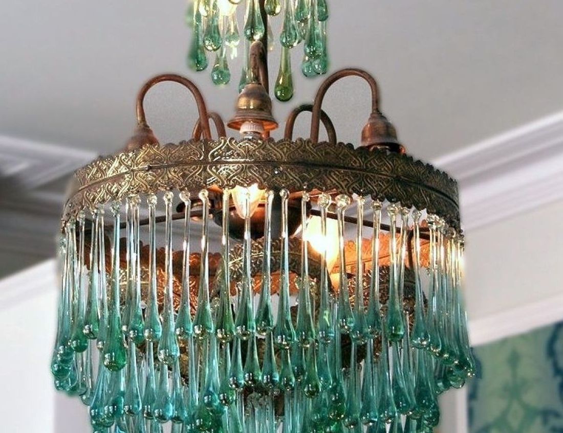 Featured Photo of  Best 15+ of Turquoise Gem Chandelier Lamps