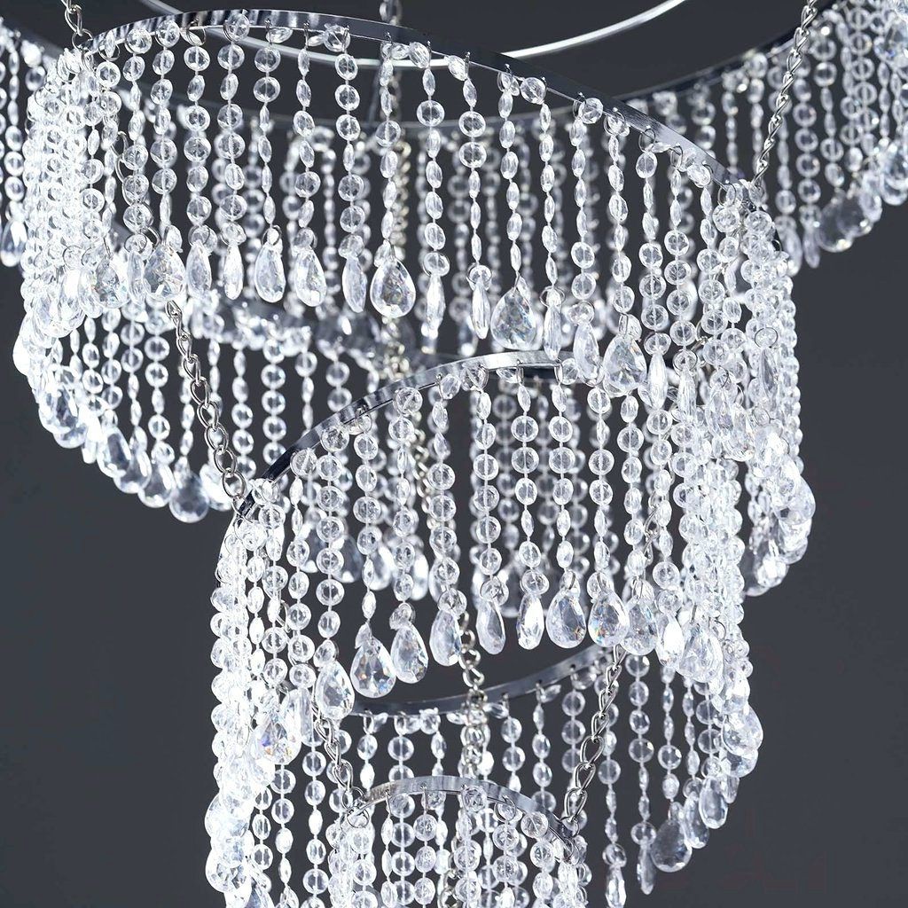 Chandeliers ~ Long A 4 Tier Mordern Crystal Pendant Lighting Diamond Pertaining To Widely Used Long Hanging Chandeliers (View 7 of 15)