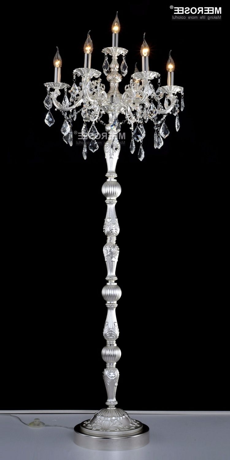 Current Free Standing Chandelier Lamps For Classic 7 Lights Crystal Floor Lamp, Floor Stand Light Fixture (Photo 12 of 15)